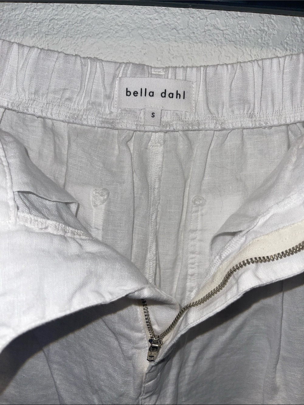 NEW - BELLA DAHL PLEATED LINEN CARGO TROUSERS WHITE, Small - Picture 9 of 12